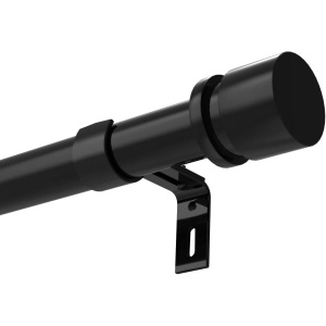 Byondeth Adjustable Curtain Rods for Windows 30-86 Inch, 1 Inch Diameter Aluminium Rod with Farmhouse Finials, Black